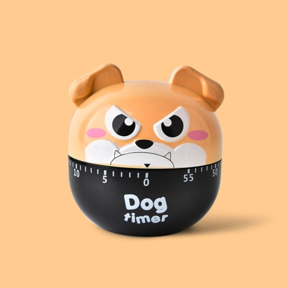 2 PCS Cute Cartoon Puppy Baking Timer Kitchen Mechanical Small Alarm Clock(Khaki)