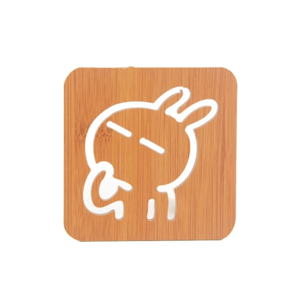 20 PCS Wooden Insulation Pad Mesh Pad Kitchen Hollow Dish Pan Cushion Small Coaster (Rabbit)