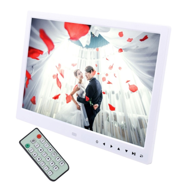13.0 inch LED Display Digital Photo Frame with Holder / Remote Control, Allwinner, Support USB / SD Card Input / OTG (White)