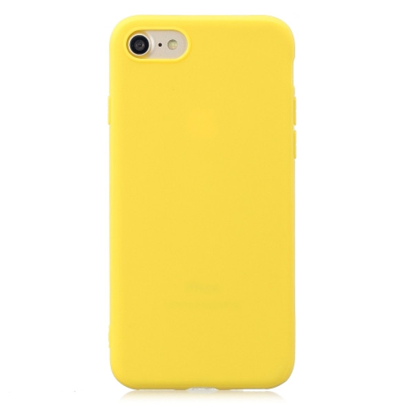 Frosted Solid Color TPU Protective Case for iPhone 7 / 8(Yellow)