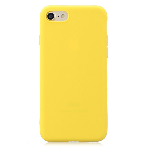 Frosted Solid Color TPU Protective Case for iPhone 7 / 8(Yellow)