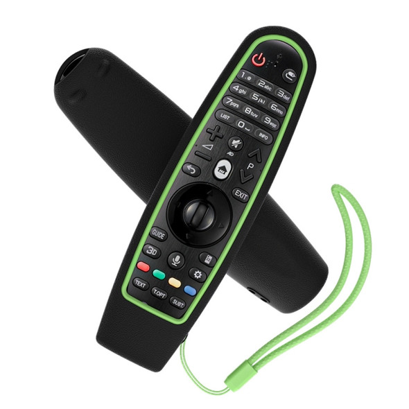 SIKAI CASE Smart TV Remote Control Protective Sleeve Remote Control Color Matching Silicone Sleeve Suitable For LG AN-MR600 / AN-MR650(Black+Fluorescent Green With Luminous)