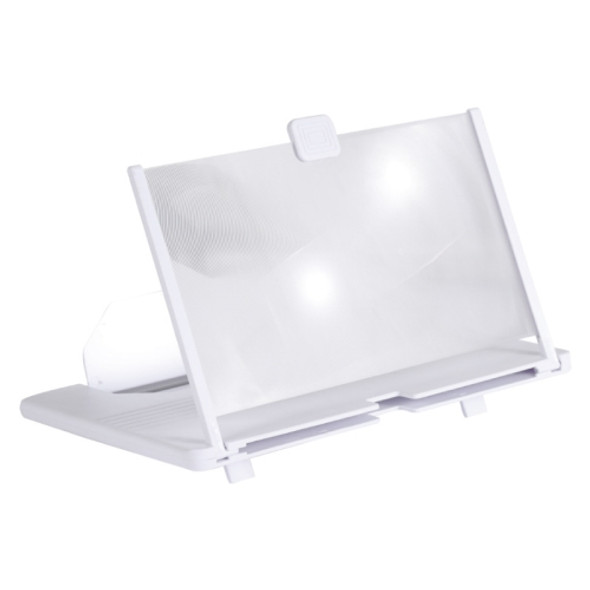 12 Inch Pull-Out Mobile Phone Screen Magnifier 3D Desktop Stand, Style:HD Model(White)