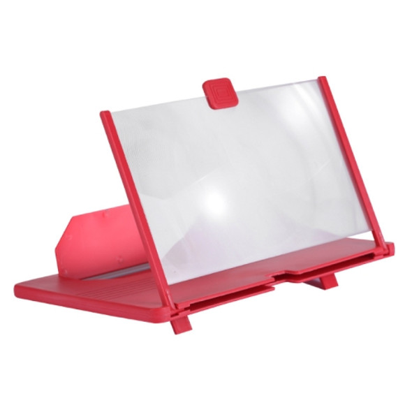 12 Inch Pull-Out Mobile Phone Screen Magnifier 3D Desktop Stand, Style:HD Model(Red)