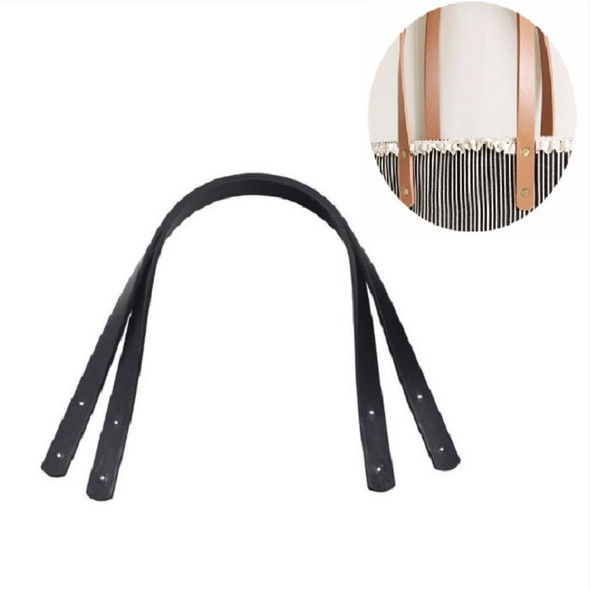 3 PCS 60cm Straight Rivet PU Crossbody Bag Strap Bag Accessories(Black)