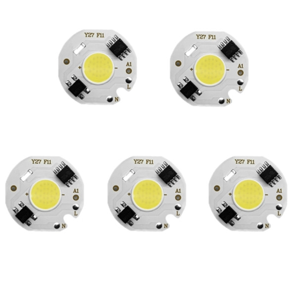 5 pcs COB LED Light Chip AC 220V LED Bulb Light Intelligent IC Driver Bulb Light DIY Spotlight Downlight Chip Outdoor Flood Light(10W(warm white))