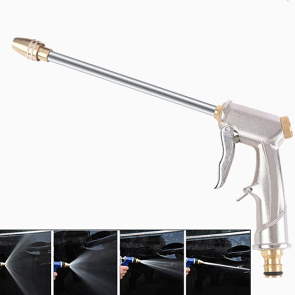 Electroplating Extension Rod Car Wash Water Gun Household Brush Car Gun Garden Watering Gun(Silver)