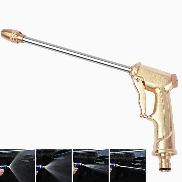 Electroplating Extension Rod Car Wash Water Gun Household Brush Car Gun Garden Watering Gun(Gold)