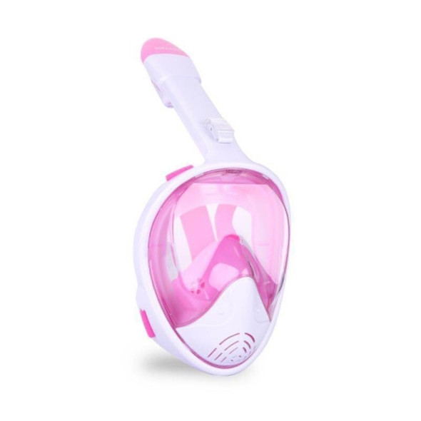 Full Dry Diving Mask Swimming Anti-Fog Snorkeling Mask, Size: L/XL(White Pink)