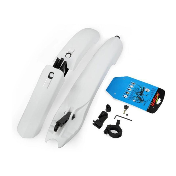 Bicycle Fender With LED Taillights Mountain Bike Fender Quick Release 26 Inch Riding Accessories(White)