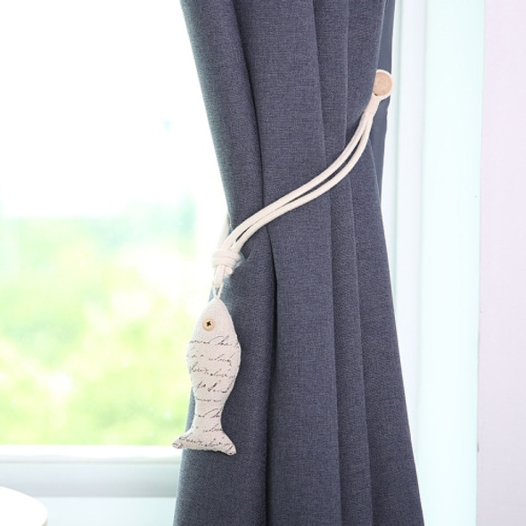 A005 Cotton And Linen Curtain Magnet Bandage Free Perforated Tassel Curtain Buckle(Fish)