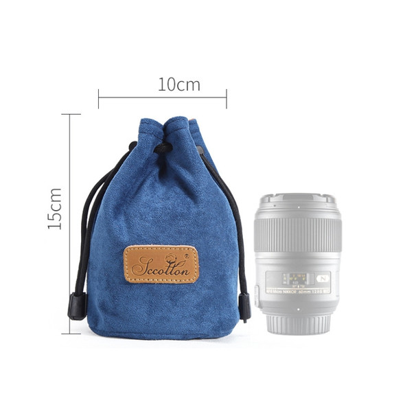 S.C.COTTON Liner Shockproof Digital Protection Portable SLR Lens Bag Micro Single Camera Bag Round Blue S