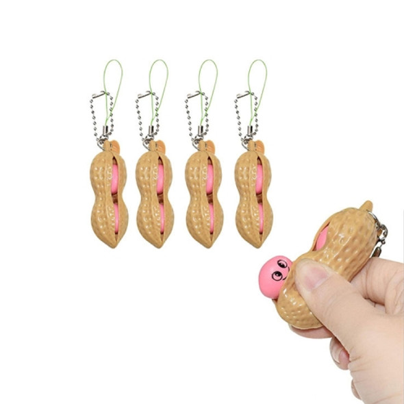 7 PCS Decompression And Vent Toys Decompression Peanut With Keychain Toys(Peanut)