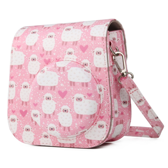 Painted Series Camera Bag with Shoulder Strap for Fujifilm Instax mini 11(Pink Sheep)