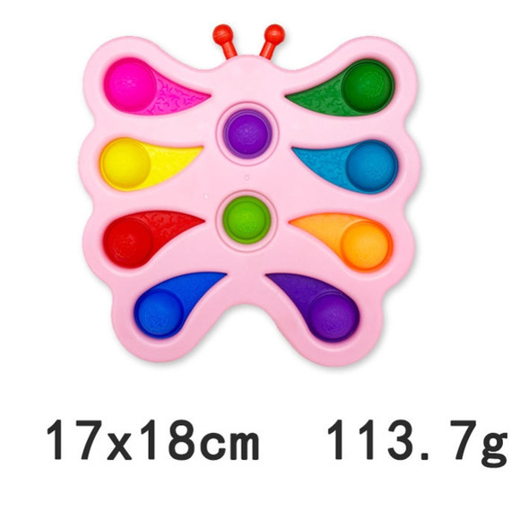 3 PCS Decompression Finger Press Bubble Fun Puzzle Fingertip Toy, Random Color Delivery(Big Butterfly )