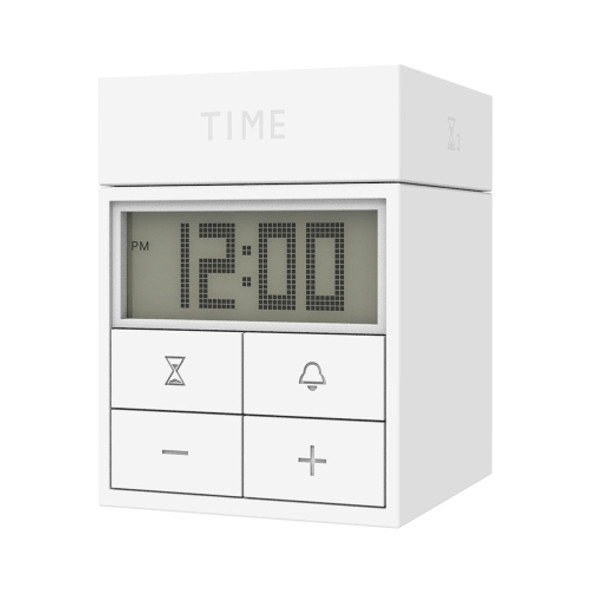Rotating Magic Box Kitchen Timer Children Learning Time Manager Alarm Clock(White)