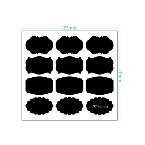 50 Sets Erasable Waterproof Removable Bottle Can PVC Blackboard Sticker 12PCS/Set  155x145mm