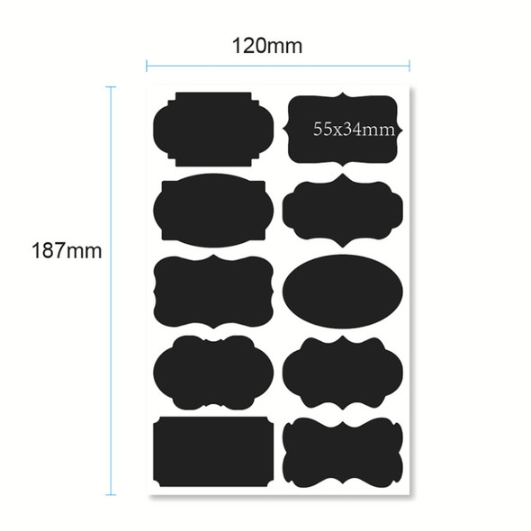 50 Sets Erasable Waterproof Removable Bottle Can PVC Blackboard Sticker 10PCS/Set 120x187mm