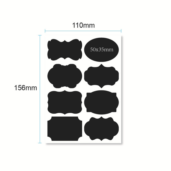 50 Sets Erasable Waterproof Removable Bottle Can PVC Blackboard Sticker 8PCS/Set 110x156mm