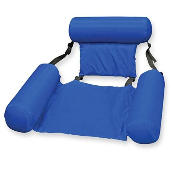 Inflatable Hammock Foldable Dual-purpose Backrest Floating Drainage Upstream Pleasure Lounge Chair Floating Bed Sofa, Style:With Foam Board(Sapphire Blue)