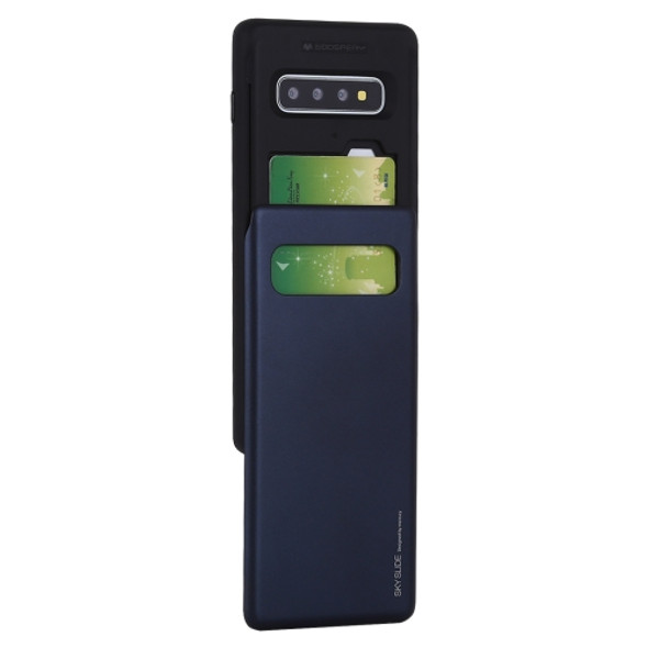 GOOSPERY Sky Slide Bumper TPU + PC Case for Galaxy S10+, with Card Slot(Black)