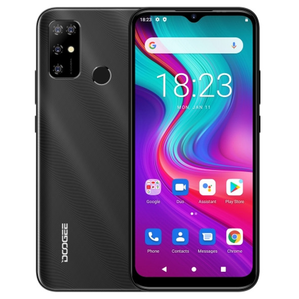 [HK Warehouse] DOOGEE X96 Pro, 4GB+64GB, Quad Back Cameras, 5400mAh Battery, Rear-mounted Fingerprint Identification, 6.52 inch Water-drop Screen Android 11.0 SC9863A OCTA-Core up to 1.6GHz, Network: 4G, OTG, Dual SIM (Black)
