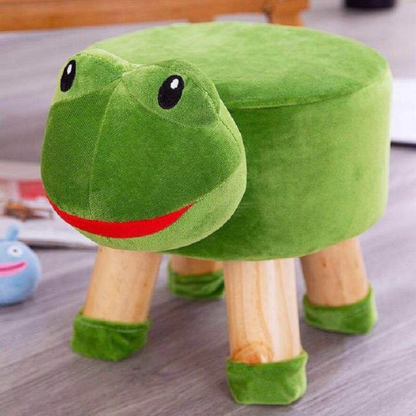 Solid Wood Animal Small Stool Children's Household Low Stool Cute Round Stool(Low Leg Frog)