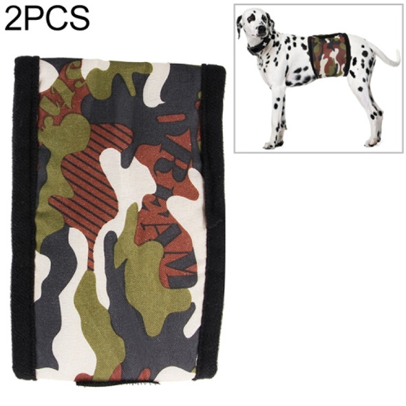 2 PCS Pet Physiological Belt Male Dog Courtesy With Health Safety Pants Anti-harassment Belt, Size:M(Camouflage )