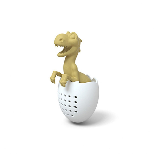 2 PCS Dinosaur Baby Silicone Tea Strainer(Candlelight Yellow)