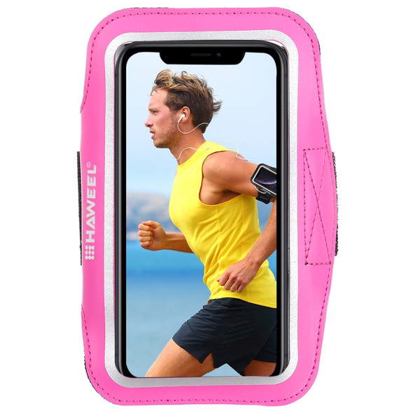 HAWEEL Sport Armband Case with Earphone Hole & Key Pocket, For iPhone XS, iPhone XS Max, iPhone X, iPhone 8 Plus & 7 Plus, iPhone 6 Plus, Galaxy S9+ / S8+ / S6 / S5(Magenta)