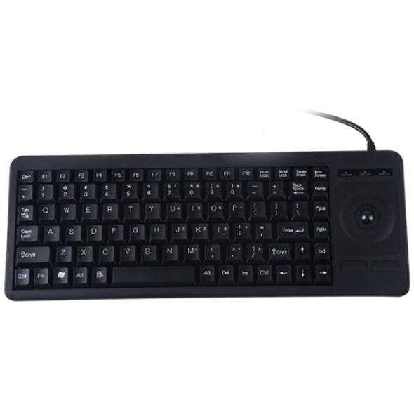 DS-8900 PS / 2 Interface Prevent Water Splashing Laser Engraving Character One-piece Wired Trackball Keyboard, Length: 1.5m