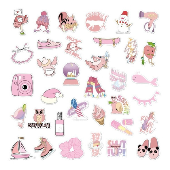 HGY- VSCO-35 3 Sets Graffiti Cute Little Fresh Computer Skateboard Waterproof Sticker(Pink)