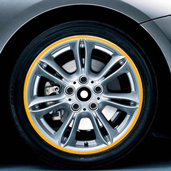 Color 16 inch Wheel Hub Reflective Sticker for Luxury Car(Yellow)