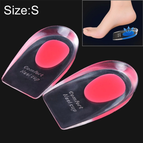 1 Pair Women Silicone Gel Comfort Heel Cups Pads Half Pads, Size: S(Pink)