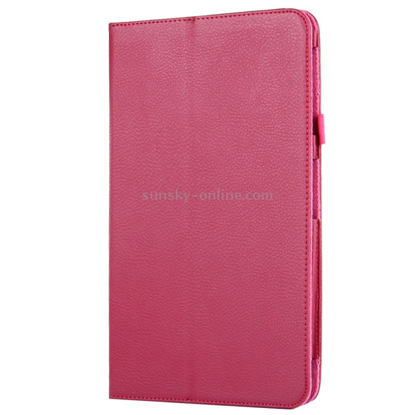 For Galaxy Tab A 10.1 / T580 Litchi Texture Magnetic Horizontal Flip Leather Case with Holder & Sleep / Wake-up Function(Magenta)