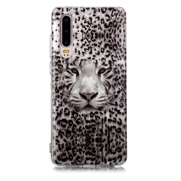 For Huawei P30 Luminous TPU Soft Protective Case(Leopard Tiger)