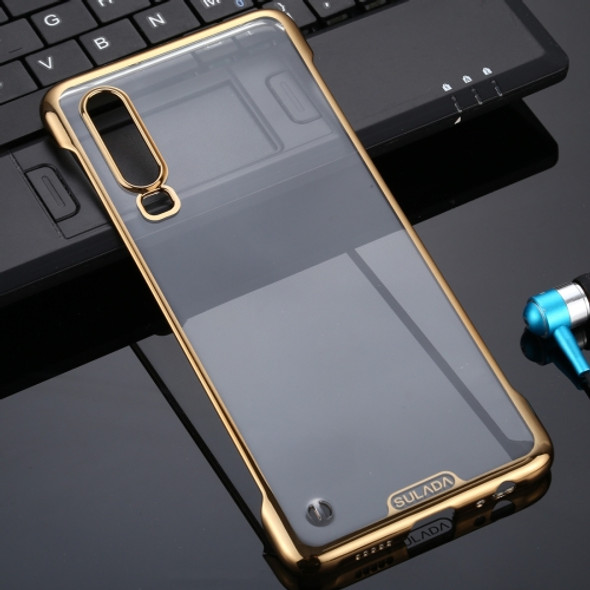 For Huawei P30 SULADA Borderless Drop-proof Vacuum Plating PC Case(Gold)