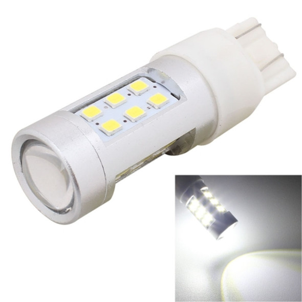 2 PCS T20 4.2W 630LM White Light Dual Wires 21 LED 2835 SMD Car Brake Light Daytime Running Light Bulb, DC 12V