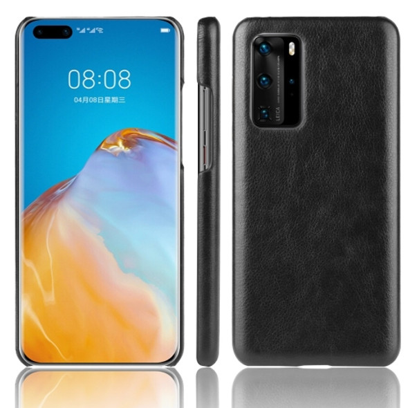 For Huawei P40 Pro Shockproof Litchi Texture PC + PU Case(Black)