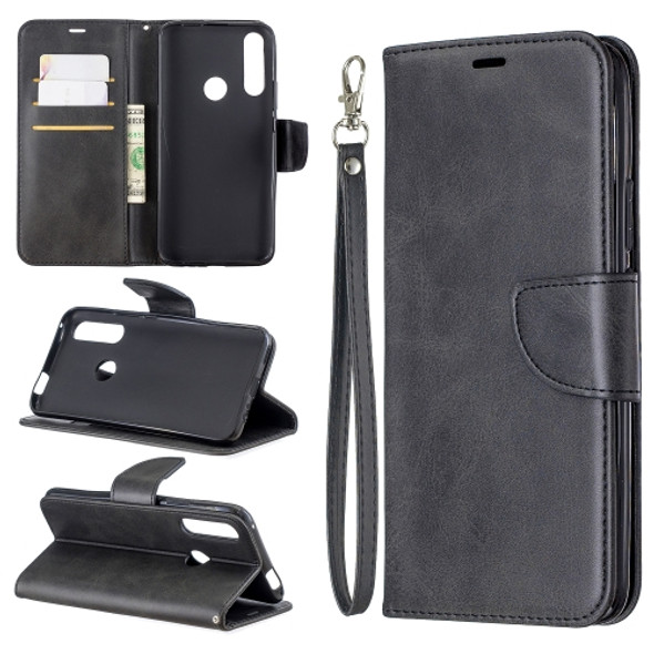 Retro Lambskin Texture Pure Color Horizontal Flip PU Leather Case for  Huawei P Smart  Z, with Holder & Card Slots & Wallet & Lanyard(Black)