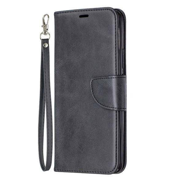 Retro Lambskin Texture Pure Color Horizontal Flip PU Leather Case for  Huawei P Smart  Z, with Holder & Card Slots & Wallet & Lanyard(Black)