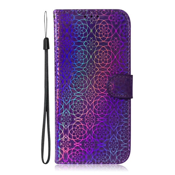 For Huawei Mate 20 Solid Color Colorful Magnetic Buckle Horizontal Flip PU Leather Case with Holder & Card Slots & Wallet & Lanyard(Purple)