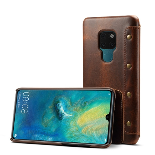 Oil Wax Cowhide Horizontal Flip Leather Case for Huawei Mate 20, with Card Slots & Wallet