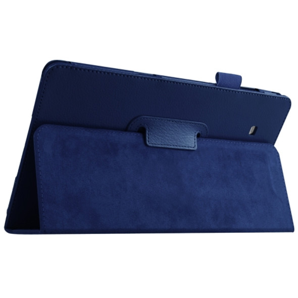 Litchi Texture Horizontal Flip Solid Color Leather Case with Holder for Galaxy Tab E 9.6 / T560 / T561(Dark Blue)