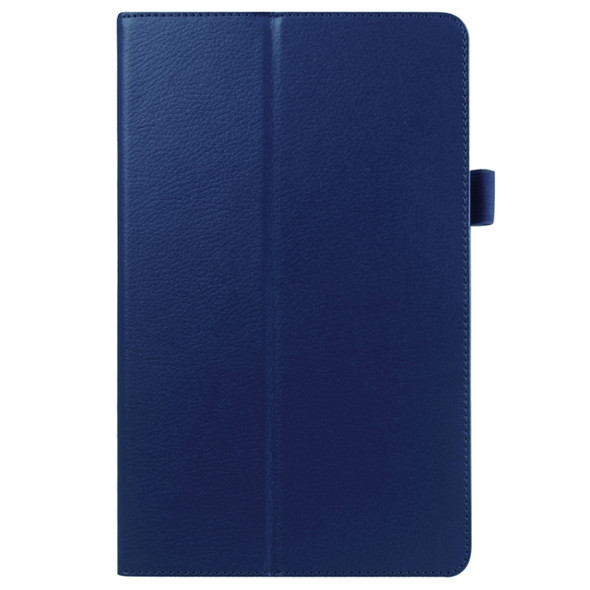 Litchi Texture Horizontal Flip Solid Color Leather Case with Holder for Galaxy Tab E 9.6 / T560 / T561(Dark Blue)