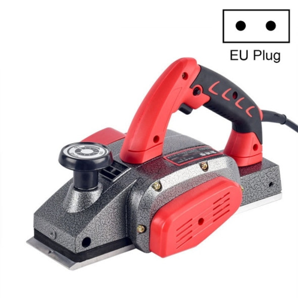 Portable Multifunctional Electric Wood Planer Household Desktop Woodworking Electric Push Planing Tool,EU Plug, Model: Dust Collection Aluminum Body 8208 (Plastic Packaging)