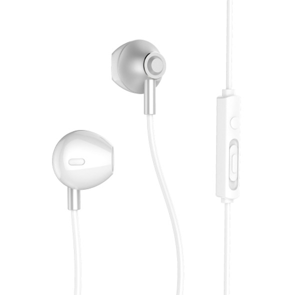 REMAX RM-711 Music Wired Earphone with MIC & Support Hands-free(Silver)