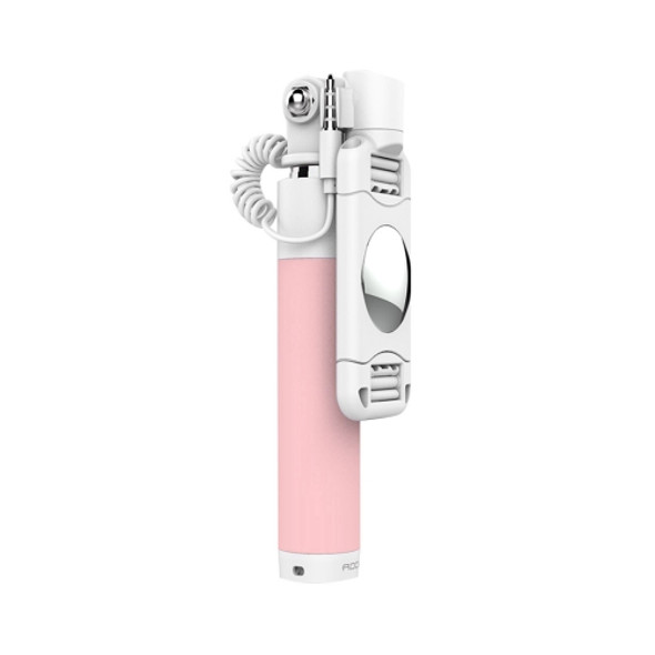ROCK Mini Wire Controlled Monopod Folding Extendable Handheld Pocket Holder Selfie Stick, For iPhone, Samsung, HTC, LG, Sony, Huawei, Lenovo, Xiaomi and other Smartphones(Pink)