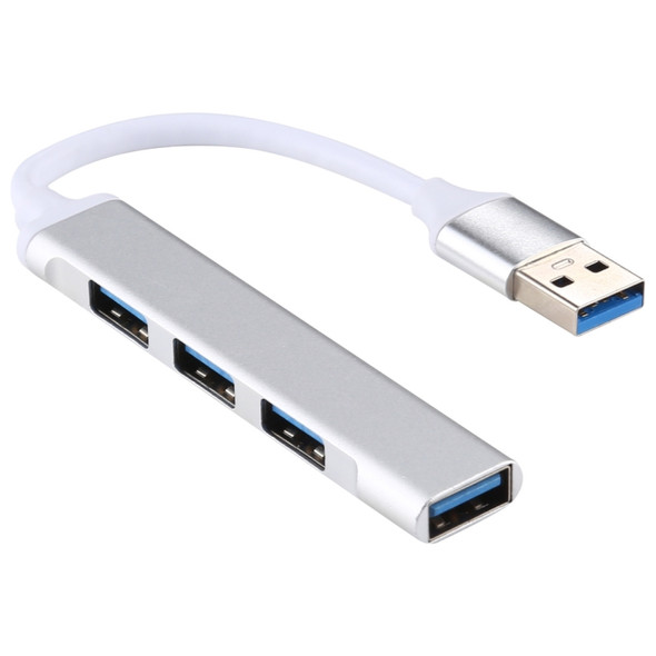 A-809 4 x USB 3.0 to USB 3.0 Aluminum Alloy HUB Adapter (Silver)