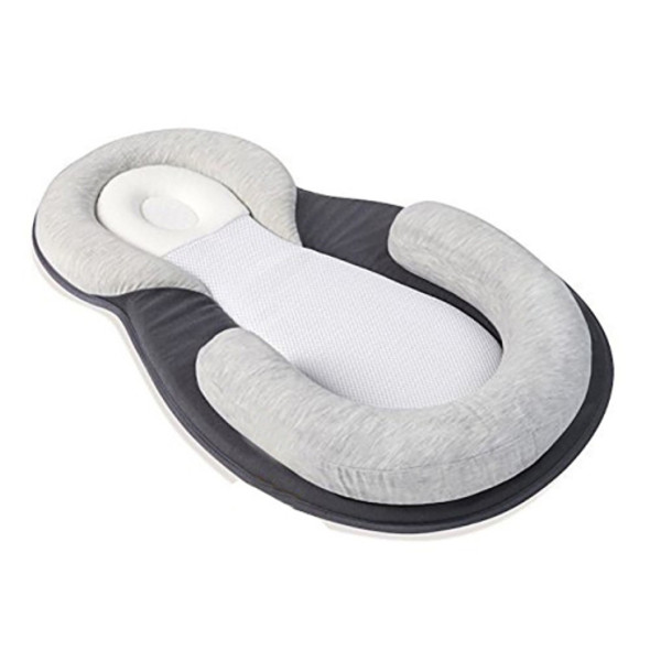 Baby Pillow Infant Newborn Mattress Pillow Baby Sleep Positioning Pad Prevent Flat Head Shape Anti Roll Pillows(Gray)